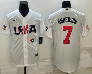Men's USA Baseball #7 Tim Anderson 2023 White World Baseball Classic Stitched Jersey,We sell and wholesale Men's USA Baseball #7 Tim Anderson 2023 White World Baseball Classic Stitched Jersey on line form chian!